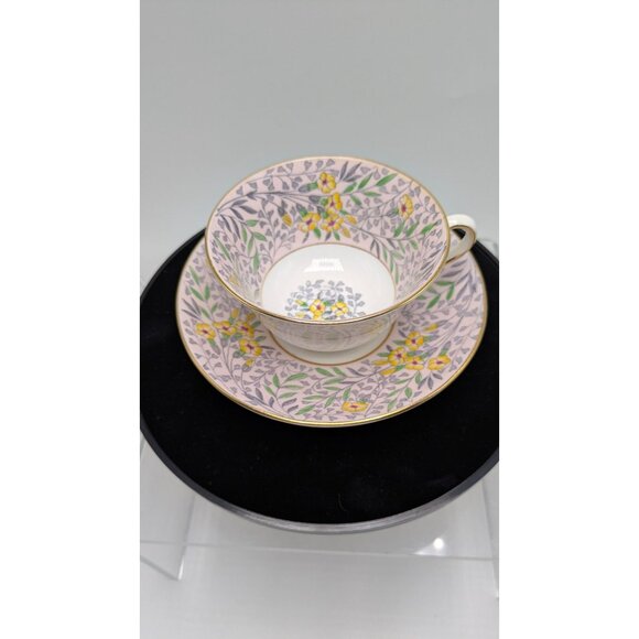 Rosina Wide Mouth Teacup & Saucer Set Floral Pattern & Gold Trim Bone China - Picture 4 of 16